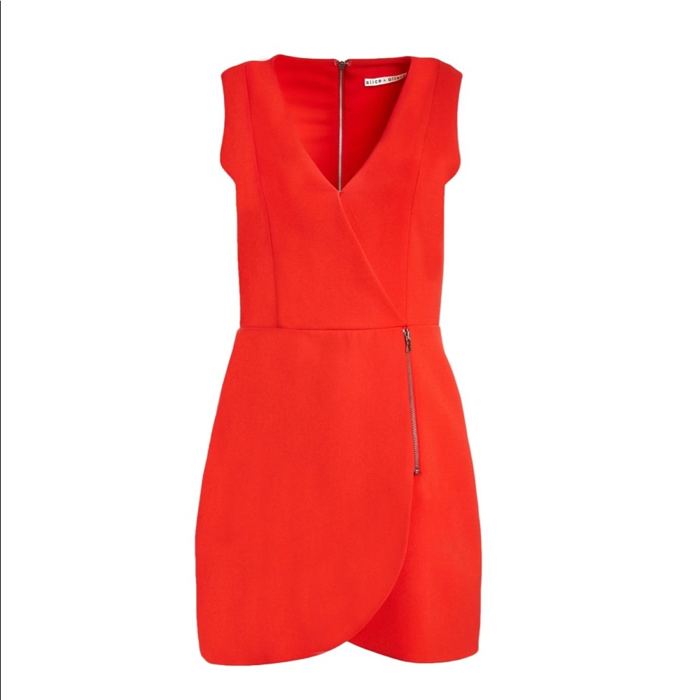Alice + Olivia Red Lennon Dress